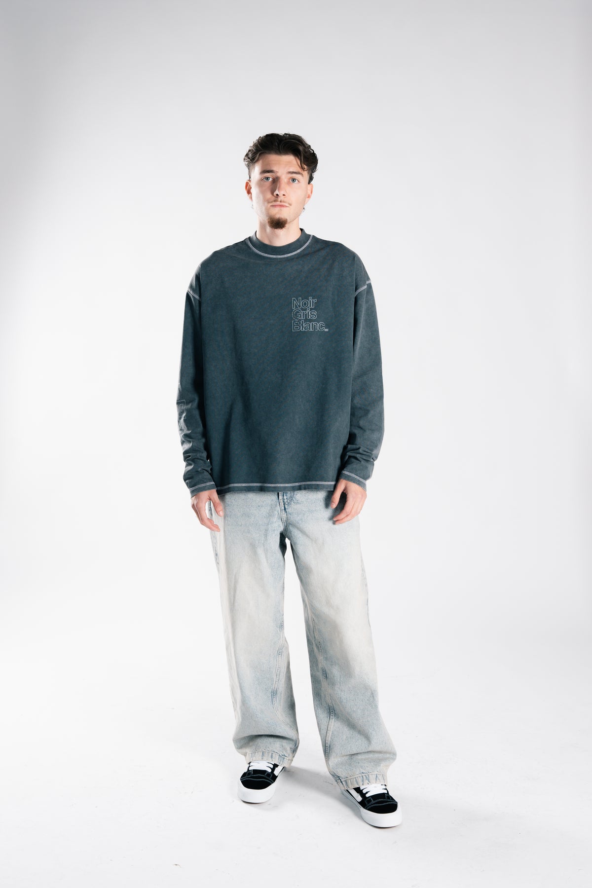 NoirGrisBlanc Longsleeve Heavy Stone Washed Grey