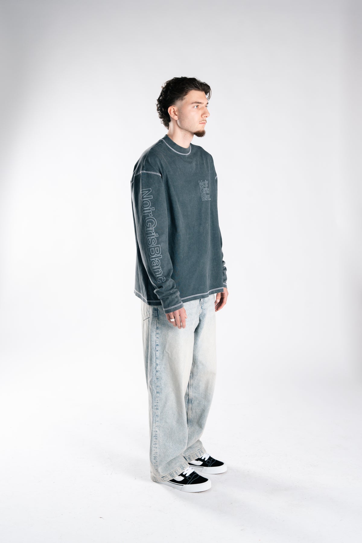 NoirGrisBlanc Longsleeve Heavy Stone Washed Grey