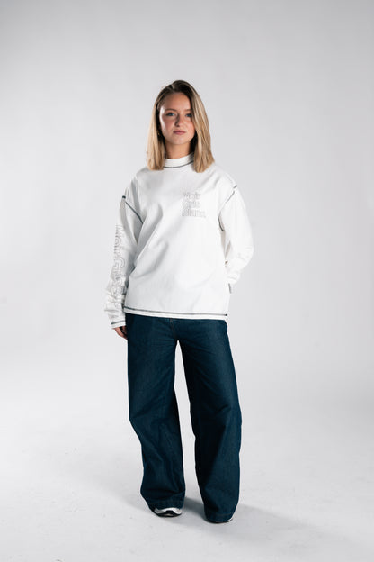 NoirGrisBlanc Long sleeve  White Outline