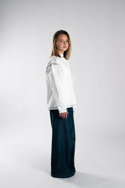 NoirGrisBlanc Long sleeve  White Outline