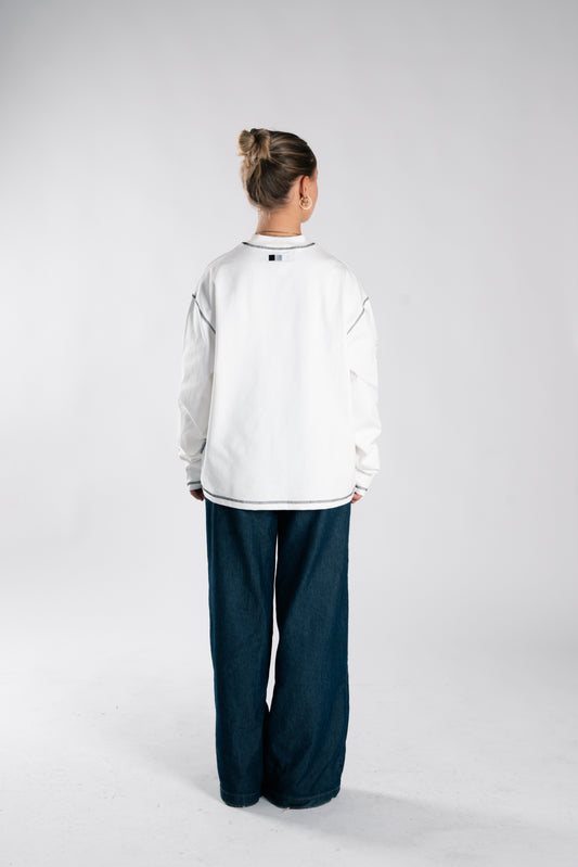NoirGrisBlanc Long sleeve  White Outline