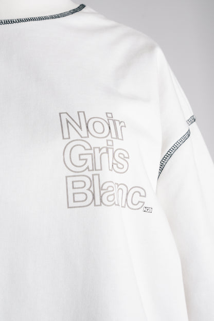 NoirGrisBlanc Long sleeve  White Outline