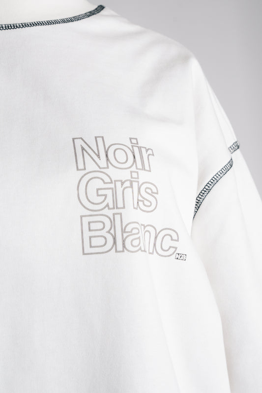 NoirGrisBlanc Long sleeve  White Outline