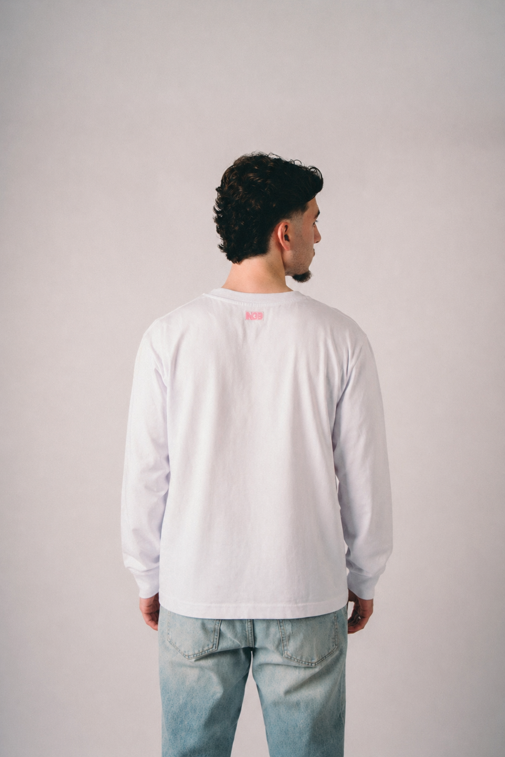 FRENCH KISS LONGSLEEVE - WHITE & PINK